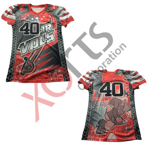 Venta al por mayor Agujeros transpirables Dull Sapndex & Matt Mesh Plus Size Youth Tackle Twill Fútbol americano Jersey bordado Top Jersey - Product Image 3