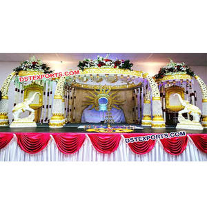 Pillier mural de mariage indien en Fiber, accessoires de décoration, ensemble d'éléphant de Tusk, socle pour malle de mariage ancien - Product Image 1