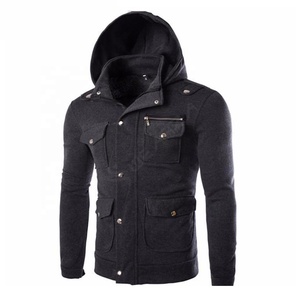Sudadera con capucha lisa y polar para hombre, Chaqueta con bolsillo personalizado, precio competitivo, elegante - Product Image 3