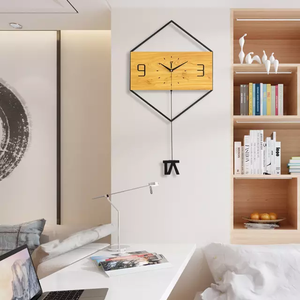 Pendule antique cadre en métal, grande horloge murale décorative, carré, pour la maison - Product Image 3