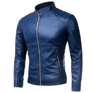 Chaqueta de motorista Unisex, cazadora de cuero de oveja azul real con cierre de cremallera y cuerpo de piel, disponible en todos los colores de cuero, hecha en paquistaní - Product Image 1