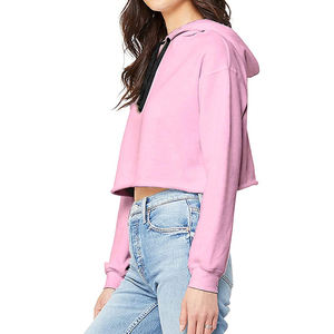 Sudadera corta de algodón con estampado de logotipo personalizado para mujer, ropa para Parte Superior Femenina, en Stock - Product Image 3