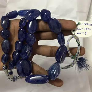 Natural Tanzanite Smooth Tumble Stone Beaded Necklace Jewelry Shop Online Semi Precious Beads from Wholesaler High Quality Bulk