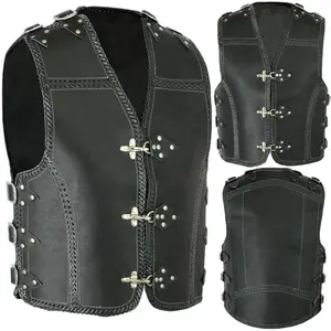 Genuine Leather Biker Del Motociclo Della Maglia, Moto Maglia Realizzato Con 3 mm di Spessore In Pelle, In Pelle Moto Gilet