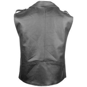 Chaleco de cuero para motocicleta para hombre y mujer, chaleco de motorista vaquero con diseño personalizado, venta al por mayor - Product Image 5