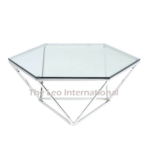 Table de restaurant en métal fer forgé à usage commercial, table centrale géométrique plaquée or pour café restaurant - Product Image 4