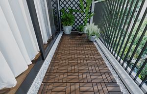 <b>12</b>''x12'' BeNK Vietnam Acacia Wood Balcony Deck Tiles Interlocking Anti-Termites ABC Surface Grading Outdoor Wood Flooring - Product Image 5