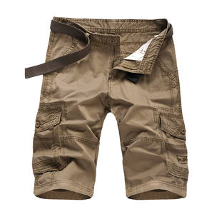 Short cargo décontracté de qualité pour hommes 100% coton méthode de tissage non tissé à motif solide à vendre - Product Image 2