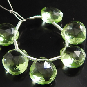 Cristal de Cuarzo Verde Amatista Facetado en Forma de Corazón y Lágrima, Hidro Cristal de 8x8 mm Aproximadamente, Piedras Sueltas Hechas a Mano para Joyería, Pendientes, Cristal para Lámparas - Product Image 1
