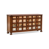 Buffet en bois massif de style mid-century Boris, élégant meuble de rangement avec 3 tiroirs pour salon, maison et hôtel