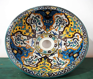 Lavabo marroquí, fregadero de cerámica pintado a mano, fregadero de cerámica hecho a mano marroquí, vasque de cerámica blanca personalizado disponible 10 - Product Image 1