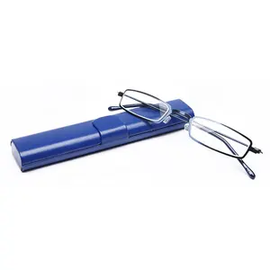 2024 High Quality Fashion Small Mini Metal Stainless Steel Reading Glasses with Metal Case