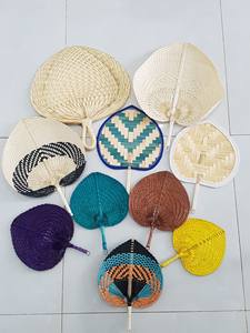 Abanico de mano plegable de bambú personalizado para invitados, recuerdos de boda, de seda, hoja de palma, COLOR NATURAL, vietnamita - Product Image 3