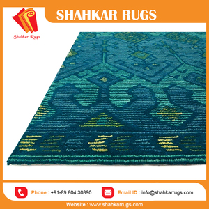 New Trang Trí Nội Thất Hình Dạng Tùy Chỉnh Len Thảm Màu Xanh Lá Cây <span class=keywords><strong>Teal</strong></span> Tay Chần Chần Thảm Để Bán Cho Cầu Nguyện Và Trang Trí Nội Thất Thiết Kế Mới - Product Image 4