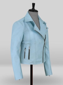 Chaqueta de cuero de vaca con cremallera para mujer, disponible en todos los colores - Product Image 2