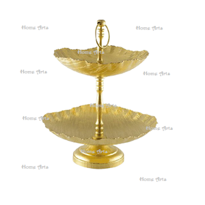 ตะกร้าผลไม้ทรงกลม2ชั้นทำด้วยมือชุดตะกร้าโลหะ2ชั้นสำหรับเก็บผัก - Product Image 4