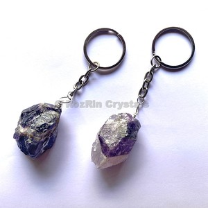 Amethsyt Natural Rough Keychain - Product Image 1