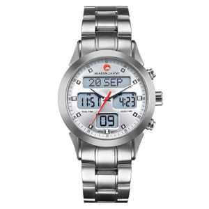 นาฬิกาข้อมือคู่ อะลฟัจร์ สำหรับชาวมุสลิม แสดงเวลาละหมาด พร้อมเข็มทิศกิบลัต  วัสดุสแตนเลส กันน้ำ  หน้าจอ LED LCD - Product Image 6