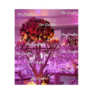 Centro de Mesa de Metal y Cristal al por Mayor, Centro de Mesa Personalizado en Tamaño y Forma para Decoración de Eventos de Boda - Product Image 3