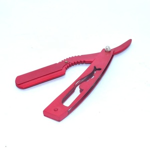 Nouveau professionnel Premium qualité rouge couleur enduit OEM rasage robuste rasoir de barbier à bord droit avec logo personnalisé - Product Image 1