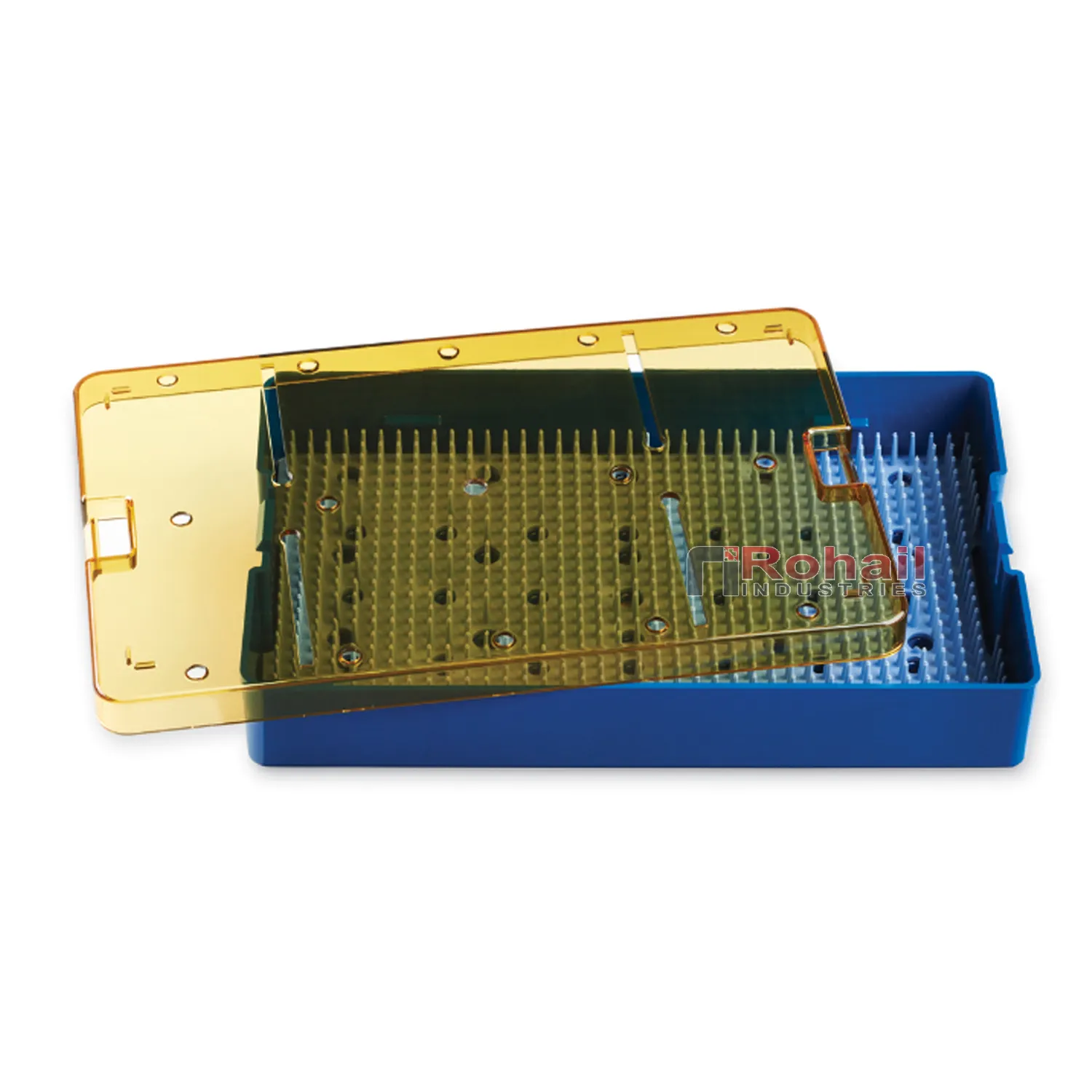 Plateau de stérilisation en plastique de qualité supérieure, avec plateau, insertion de tapis à doigts en silicone, et couvercle