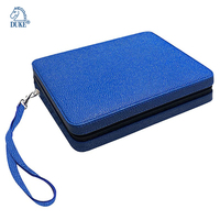 Sac à fermeture éclair pour étui de jeu de société en similicuir galet Backgammon avec sangle de transport