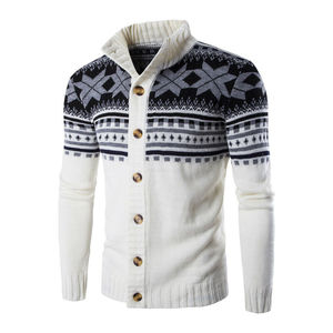Pull épais Zipup personnalisé pour hommes pour l'automne et l'hiver chaud Zip Cardigan hommes pull - Product Image 2
