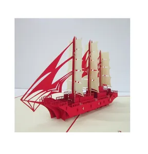 Custom Big Boat 3D Pop up Model for Greeting Card from Vietnam HMG Supplier to thank you card or happy birthday