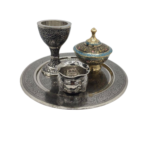 Juego de quemador de incienso Oud con diseño en relieve, juego completo de quemador Bakhoor pintado a mano hecho a mano de latón al precio más bajo - Product Image 5