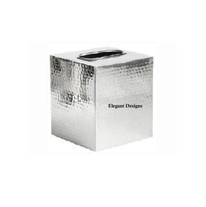 Boîte à mouchoirs en métal faite à la main de haute qualité avec finition martelée Design de luxe carré pour un usage domestique Meilleur dessus de table Fancy Tissue Cover - Product Image 1