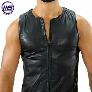 Camiseta sin mangas de cuero informal de verano para hombre personalizada, camiseta de entrenamiento para correr en el gimnasio sin mangas con características de secado rápido y transpirable - Product Image 5