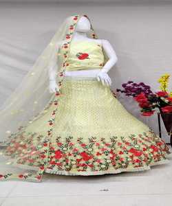 Nouveau à la mode Georgette Lehenga Choli avec fil à broder travail Style indien pakistanais fête porter en gros Textile vêtement - Product Image 6