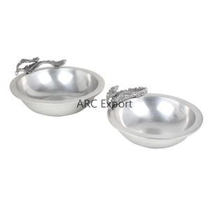 Cuencos de diseñador de metal blanco y dorado que sirven cuencos de metal blanco y dorado de Ramadán cuencos grandes de diseño únicos al precio más bajo - Product Image 3