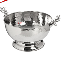 Hielera para Champán de Acero Inoxidable de Primera Calidad con Soporte de Diseño de Reno para Fiestas y Bodas