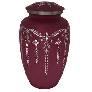 Nickel plated brass material cremation <b>urn</b> <b>large</b> size with engraved finished memorial container jar for adult ashes - Product Image 6