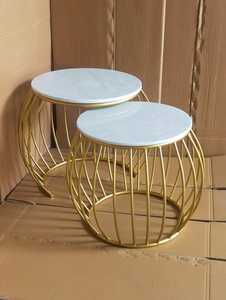 Table supérieure en marbre blanc, ensemble de 2 pièces, décoration de la maison, du bureau et du Bar, livraison gratuite - Product Image 2