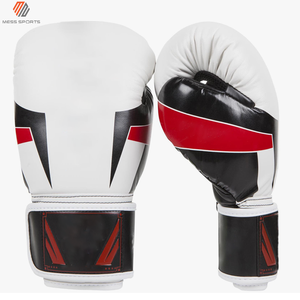 Red Leather Boxing <b>Gloves</b> with Black Accents Velcro Closure Training <b>Gloves</b> for Adults - Product Image 3