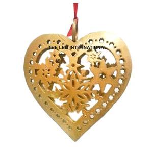 Adorno Navideño Colgante de Aluminio con Diseño Fabuloso en Forma de Corazón, Chapado en Oro, Estilo Moderno - Product Image 1
