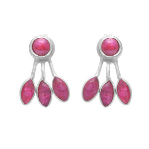 Boucles d'oreilles de créateur de haute qualité en argent sterling 925 massif clous de pierres précieuses rubis bijoux fins plaqué or style tendance pour les mariages - Product Image 4