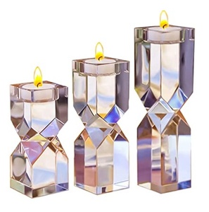 Porte-bougie de Noël en métal avec cristaux suspendus - Product Image 3