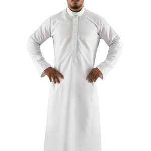 เสื้อผ้าและเครื่องประดับของผู้ชายอิสลามสำหรับ Daffah Thobe Jubbah สีขาวหรือสีที่กำหนดเองอาหรับดั้งเดิม - Product Image 1