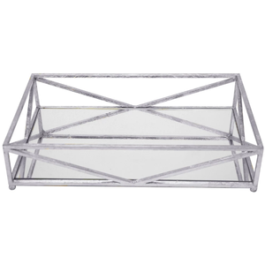 Decorative Metal And <b>Mirror</b> <b>Rectangle</b> tray - Product Image 2