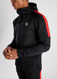 Survêtement à capuche tendance et ajusté à rayures pour homme – Tissu respirant et antibactérien personnalisé pour le bodybuilding - Product Image 4