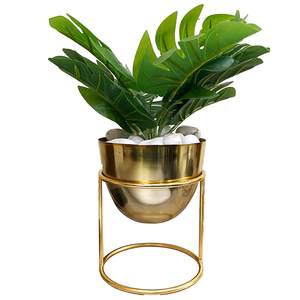 Juego de Macetas de Plata Martillada de Alta Venta para Decoración de Interiores, Macetas Elegantes para Plantas de Piso, Macetas de Metal para el Hogar - Product Image 3