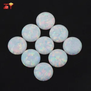 Ucuz Fiyat Sıcak Beyaz Renk 1.5-12mm Sentetik Iyi Yangın Opal Cabochon