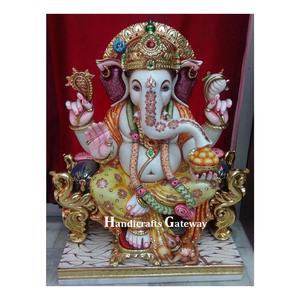 Estatua de Ganesha hecha a mano, mármol - Product Image 1