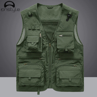 Gilet multi-poches pour hommes, veste classique sans manches, accessoire d'extérieur pour photographe, vestes de pêche, vêtements de voyage 5xl, collection