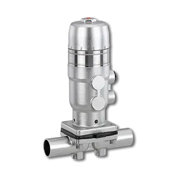 GEMUE 660 2/2-way diaphragm valve with stainless steel piston actuator - pneumatically operated - Made in Germany