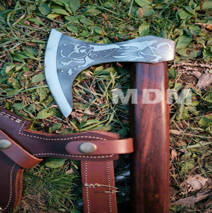 Hermosas hachas vikingas Smith, hacha nórdica personalizada hecha a mano, regalos de Navidad barbudos vikingos con hacha grabada con mango de madera rosa de 18 pulgadas - Product Image 3