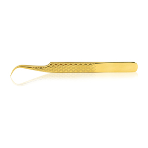 Eyelash Tweezers Extension Gold Color Stainless Steel Tweezers With Fiber Tips High Precise Quality Lash Tweezers Eco-Friendly - Product Image 5